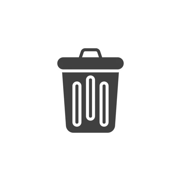 Garbage Bin Vector Icon Filled Flat Sign Mobile Concept Web — Stock Vector