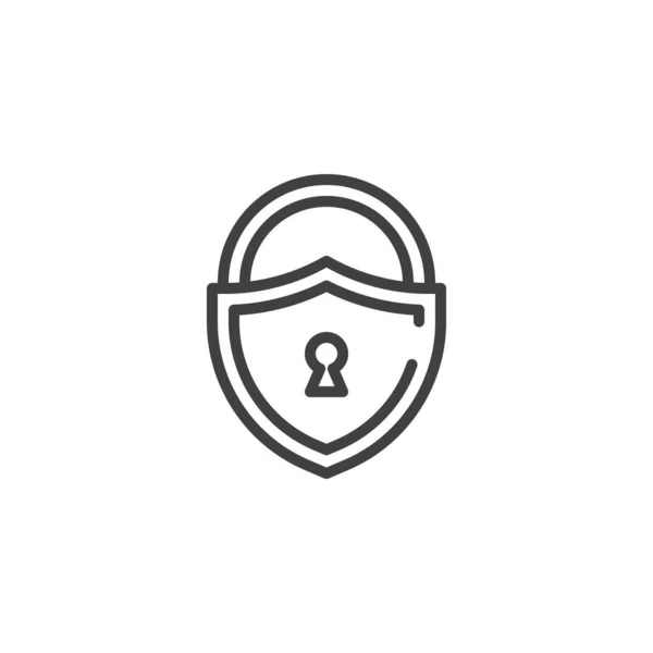 Icono Línea Protección Privacidad Signo Estilo Lineal Para Concepto Móvil — Archivo Imágenes Vectoriales
