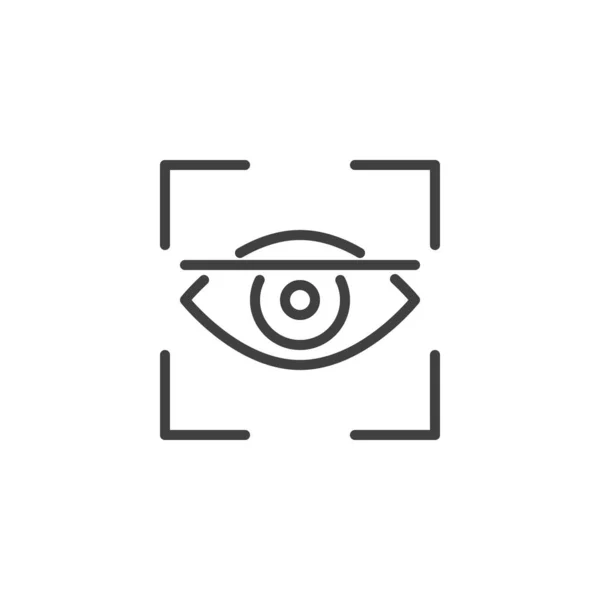 Icono Línea Verificación Biométrica Ocular Signo Estilo Lineal Para Concepto — Archivo Imágenes Vectoriales