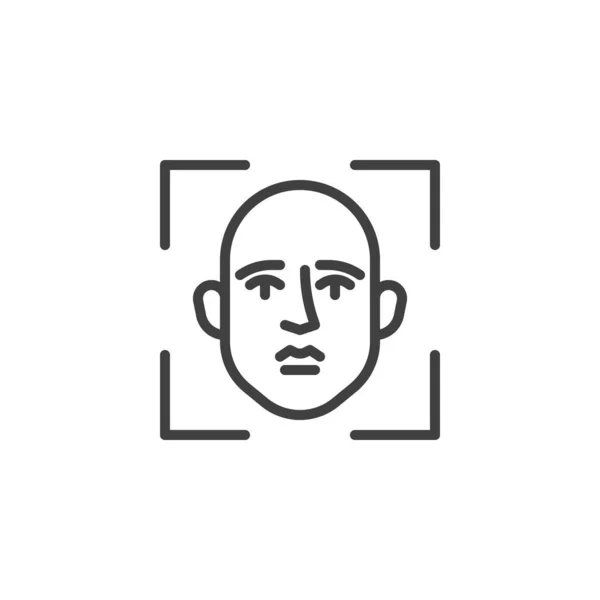 Gesicht Biometrische Identitätslinie Symbol Lineares Stilschild Für Mobiles Konzept Und — Stockvektor