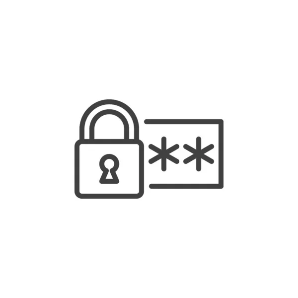 Εικονίδιο Γραμμής Κωδικού Πρόσβασης Ασφάλεια Γραμμικό Σήμα Κρυπτογράφησης Για Mobile — Διανυσματικό Αρχείο