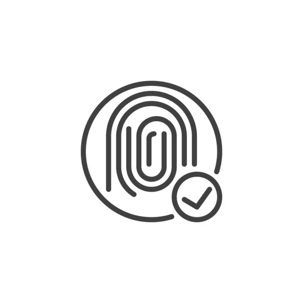 Значок Линии Проверки Отпечатков Пальцев Знак Стиля Мобильной Концепции Веб — стоковый вектор