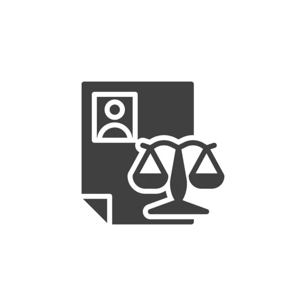 Ikona Vektoru Práv Jednotlivce Dokument Knihovna Vyplněné Ploché Znamení Pro — Stockový vektor