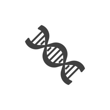 DNA vektör simgesi. Mobil konsept ve web tasarımı için düz tabela. DNA kabartma simgesi. Sembol, logo çizimi. Vektör grafikleri