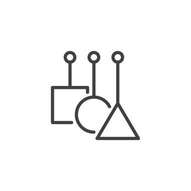 Yapay zeka sınıflandırma çizgisi simgesi. Mobil konsept ve web tasarımı için doğrusal biçim işareti. Yapay zeka algoritması vektör ikonunu özetliyor. Sembol, logo çizimi. Vektör grafikleri