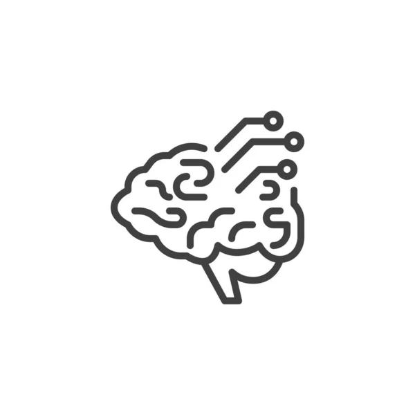 Icono Línea Neuronas Cerebrales Señal Estilo Lineal Red Neuronal Para — Archivo Imágenes Vectoriales
