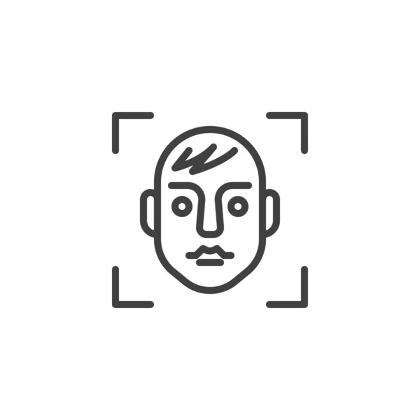 Gesichtserkennungszeilensymbol Lineares Stilschild Für Mobiles Konzept Und Webdesign Gesichtsscanüberprüfung Umreißt — Stockvektor