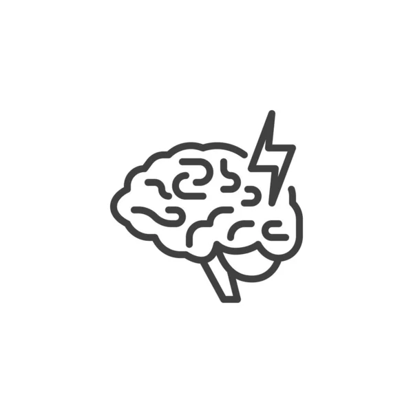 Значок Лінії Мозкового Штурму Знак Лінійного Стилю Мобільної Концепції Веб — стоковий вектор
