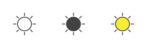 Sun 스타일 아이콘 기호를 넣었습니다 뜨거운 날씨의 그래픽 — 스톡 벡터