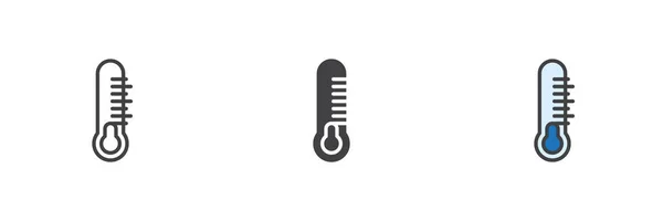 Термометр Холодной Температуры Иконкой Другого Стиля Строка Глиф Заполненный Контур — стоковый вектор