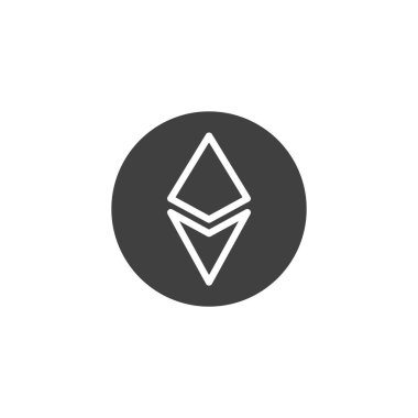 Kripto para birimi vektör simgesi. Mobil konsept ve web tasarımı için düz tabela. Şifreleme para birimi vektör simgesi. Sembol, logo çizimi. Vektör grafikleri