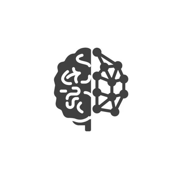 Піктограма Вектора Нейронних Мереж Нейрони Мозку Заповнили Плоский Знак Мобільної — стоковий вектор