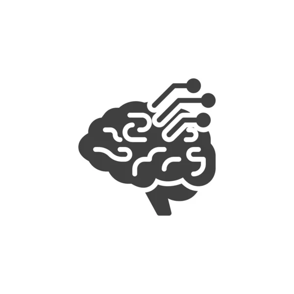 大脑神经元向量图标 神经网络填补了移动概念和网页设计的平面标志 控制论字形图标 标识插图 矢量图形 — 图库矢量图片