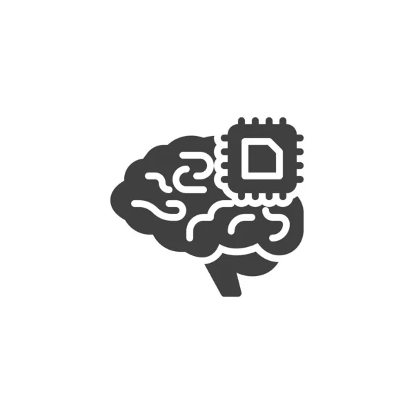 Icono Vector Inteligencia Artificial Signo Plano Lleno Cerebro Microchip Para — Archivo Imágenes Vectoriales
