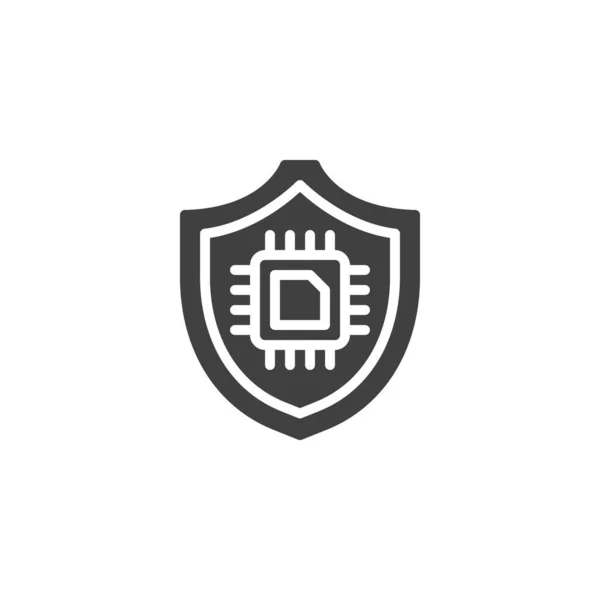 Icono Del Vector Seguridad Cibernética Signo Plano Lleno Para Concepto — Archivo Imágenes Vectoriales
