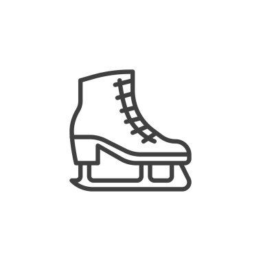 Buz pateni çizgi simgesi. mobil konsept ve web tasarımı için doğrusal stil işareti. buz pateni ayakkabı anahat vektör simgesi. Sembol, logo illüstrasyonu. Vektör grafikleri