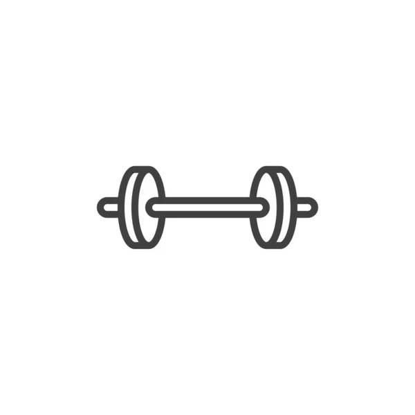 Barbell Dumbbell Line Icon Linear Style Sign Mobile Concept Web — Stock Vector