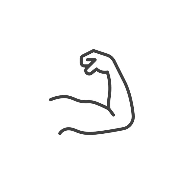 Ikona Ručního Svalu Podpažní Biceps Lineární Styl Znamení Pro Mobilní — Stockový vektor
