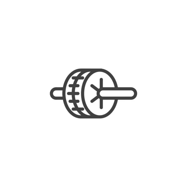 Вправи Коліщатко Лінії Піктограма Знак Лінійного Стилю Мобільної Концепції Веб — стоковий вектор