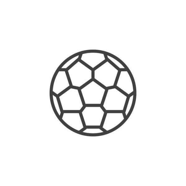 足球线图标 移动概念和网页设计的线性风格标志 足球概述矢量图标 标识插图 矢量图形 — 图库矢量图片
