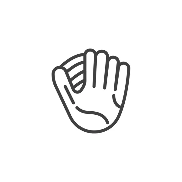 野球ミットラインのアイコン モバイルコンセプトとウェブデザインのためのリニアスタイルのサイン 野球手袋の輪郭ベクトルアイコン シンボル ロゴイラスト ベクトルグラフィックス — ストックベクタ