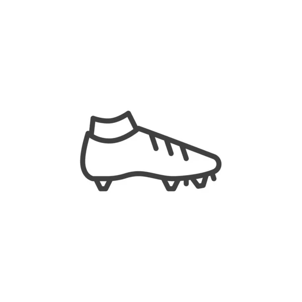足球引导线图标 移动概念和网页设计的线性风格标志 足球鞋轮廓矢量图标 标识插图 矢量图形 — 图库矢量图片