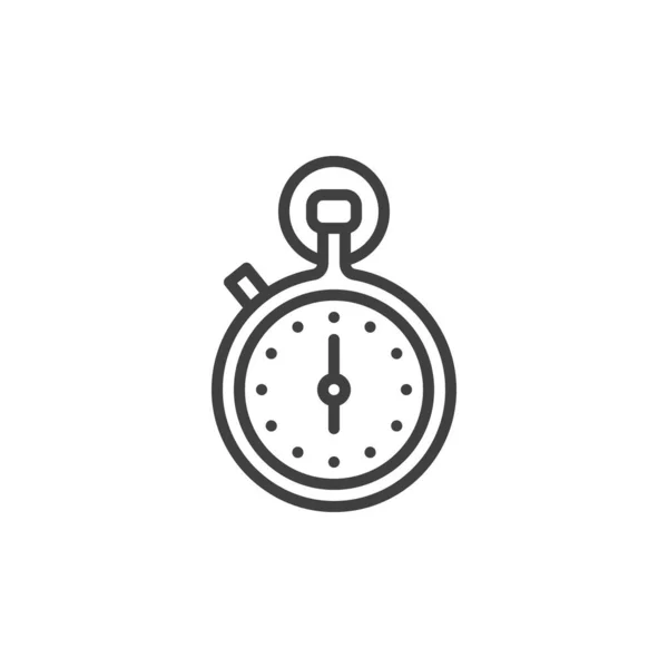 Timer Cronometro Linea Icona Segno Stile Lineare Concetto Mobile Web — Vettoriale Stock