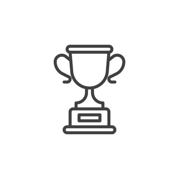 Trophy Cup Line Icon Champion Prize Linear Style Sign Mobile — Stock Vector
