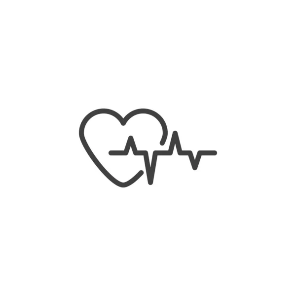 心拍数線のアイコン モバイルコンセプトとウェブデザインのためのリニアスタイルのサイン ハートパルスアウトラインベクトルアイコン 心臓病のシンボルロゴイラスト ベクトルグラフィックス — ストックベクタ