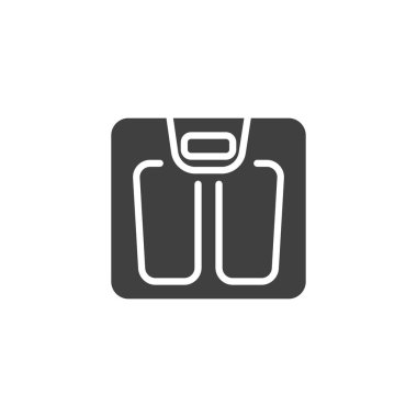 Banyo ölçekli vektör ikonu. Mobil konsept ve web tasarımı için düz tabela. Zemin ölçekli kabartma simgesi. Diyet sembolü, logo çizimi. Vektör grafikleri
