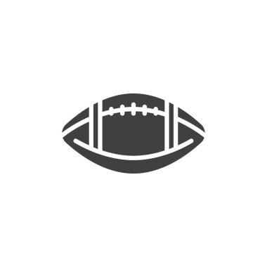 Amerikan futbol topu vektör ikonu. Mobil konsept ve web tasarımı için düz tabela. Futbol topu sembol simgesi. Sembol, logo çizimi. Vektör grafikleri