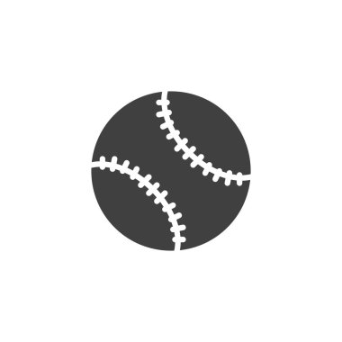 Beyzbol topu vektör ikonu. Mobil konsept ve web tasarımı için düz tabela. Beyzbol glyph ikonu. Sembol, logo çizimi. Vektör grafikleri