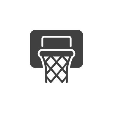 Basketbol potası vektör ikonu. Mobil konsept ve web tasarımı için düz tabela. Basketbol potası sembolü. Sembol, logo çizimi. Vektör grafikleri