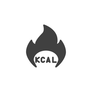 Kcal burn vektör simgesi. Mobil konsept ve web tasarımı için düz tabela. Kalori kabartma simgesini yakın. Kilo kaybı sembolü, logo çizimi. Vektör grafikleri