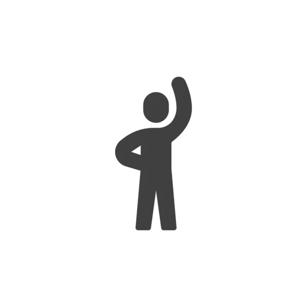 Vektor Symbol Für Aerobic Übungen Mann Mit Erhobenem Flachen Schild — Stockvektor