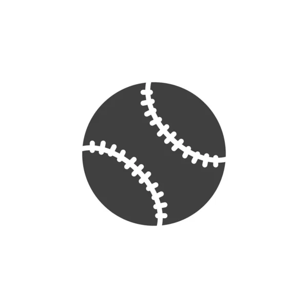 Icona Del Vettore Palla Baseball Segno Piatto Riempito Concetto Mobile — Vettoriale Stock