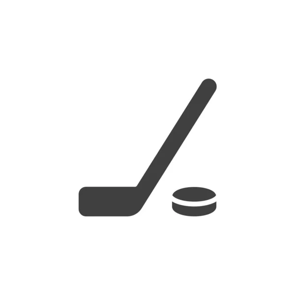 Хоккейная Клюшка Вектор Шайбы Значок Заполненный Плоский Знак Мобильной Концепции — стоковый вектор