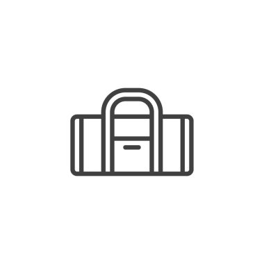 Spor çanta hattı simgesi. Mobil konsept ve web tasarımı için doğrusal biçim işareti. Spor çantası ana hatları vektör simgesi. Sembol, logo çizimi. Vektör grafikleri