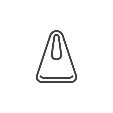 Kese kağıdı çizgisi simgesi. Mobil konsept ve web tasarımı için doğrusal biçim işareti. Çanta çantası ana hatlı vektör simgesi. Sembol, logo çizimi. Vektör grafikleri