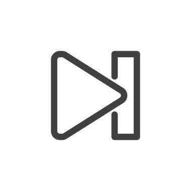 Düğme satırı simgesini durdur. Mobil konsept ve web tasarımı için doğrusal biçim işareti. Ortam düğmesi ana hatlı vektör simgesini duraklat. Sembol, logo çizimi. Vektör grafikleri