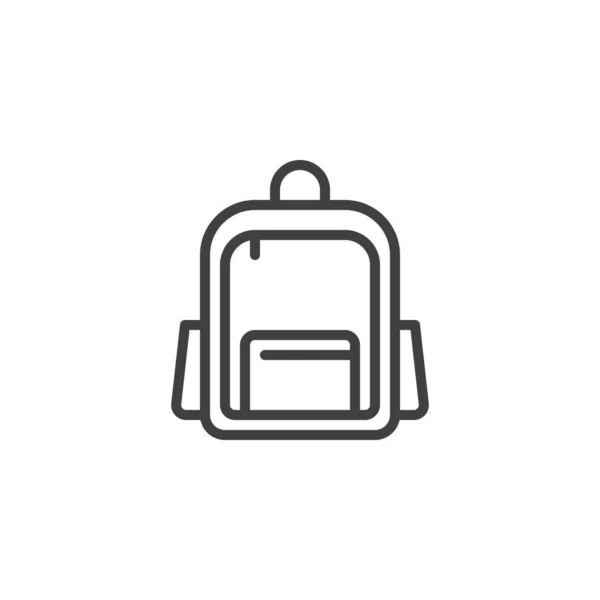 Значок Линии Школьной Сумки Рюкзак Линейный Знак Стиля Мобильной Концепции — стоковый вектор