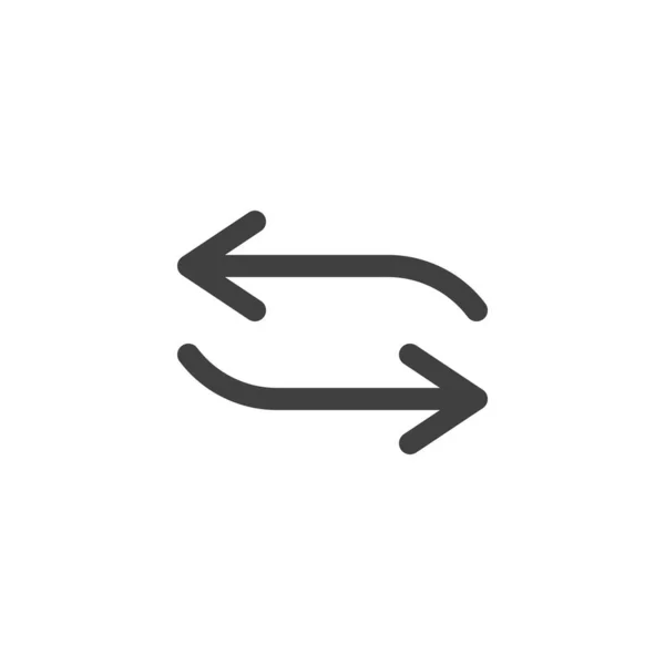 逆ボタン線のアイコン モバイルコンセプトとウェブデザインのためのリニアスタイルのサイン 逆矢印アウトラインベクトルアイコン シンボル ロゴイラスト ベクトルグラフィックス — ストックベクタ