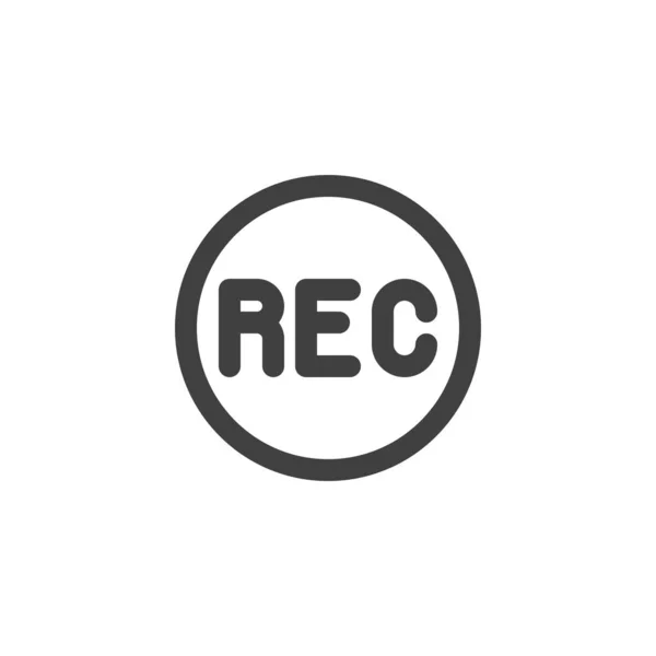 Reord Button Line Icon Знак Стиля Мобильной Концепции Веб Дизайна — стоковый вектор