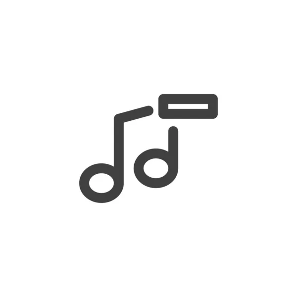 Musik Löschen Zeilensymbol Lineares Stilschild Für Mobiles Konzept Und Webdesign — Stockvektor