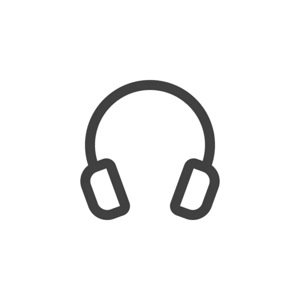 Ikona Linii Słuchawek Liniowy Znak Stylu Dla Mobilnej Koncepcji Projektowania — Wektor stockowy