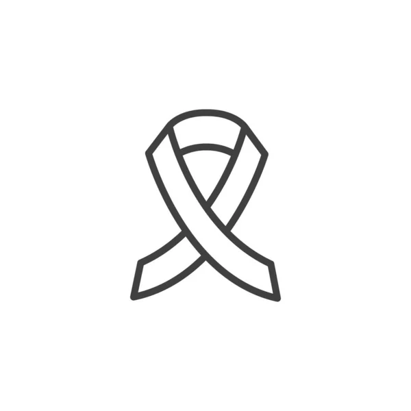 Ikona Wstążki Świadomości Liniowy Znak Stylu Dla Mobilnej Koncepcji Projektowania — Wektor stockowy