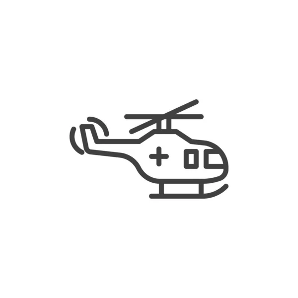 Medicinsk Helikopterikon Linjär Stil Tecken För Mobila Koncept Och Webbdesign — Stock vektor
