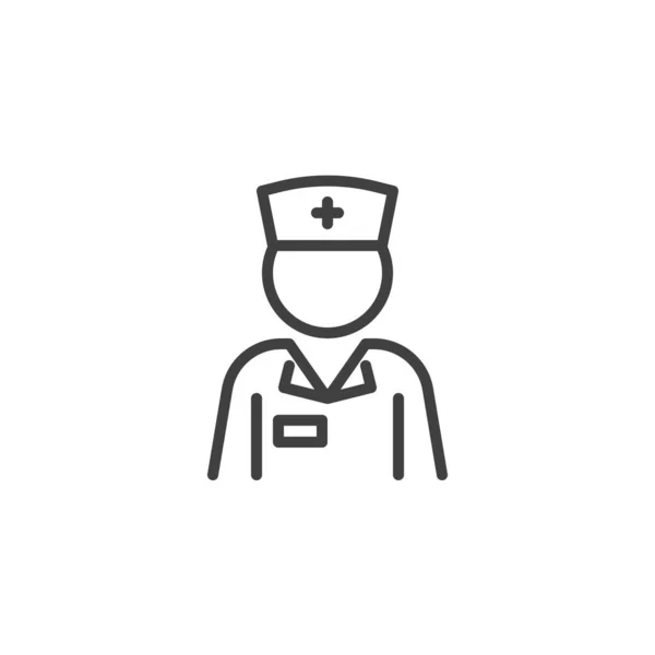 Infirmière Icône Ligne Médecin Signe Style Linéaire Pour Concept Mobile — Image vectorielle