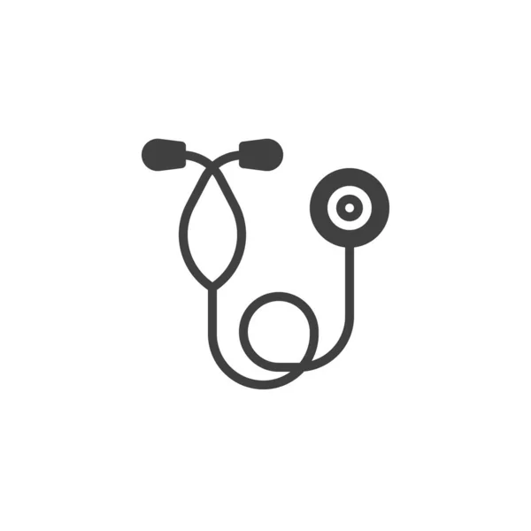 Medyczna Ikona Wektora Stetoskopu Wypełnione Płaski Znak Dla Koncepcji Mobilnej — Wektor stockowy