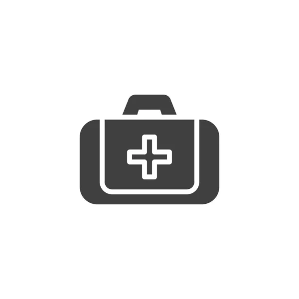 Εικονίδιο Φορέα Κουτί Πρώτων Βοηθειών Τσάντα Ιατρική Σταυρό Γεμάτο Επίπεδη — Διανυσματικό Αρχείο